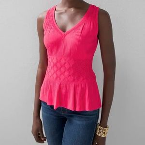 Whitehouse Blackmarket Goddess Peplum Top Large color Azalea